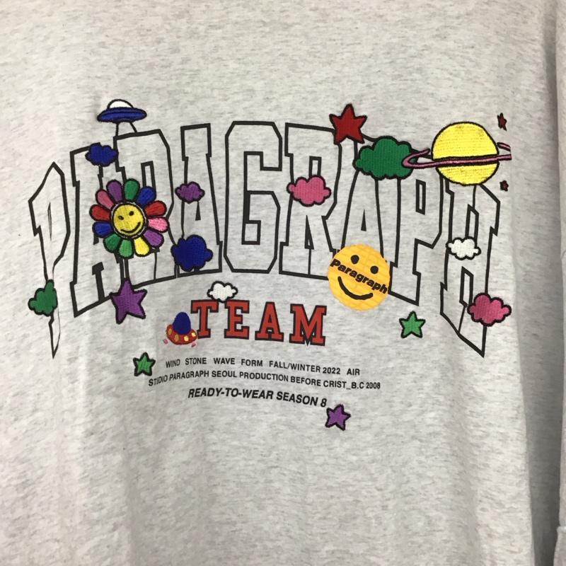 パラグラフ Paragraph カットソー 長袖 長袖カットソー プリントカットソー クルーネック 2 ロゴ、文字 灰 / グレー /  メンズ USED 古着 中古 10146981