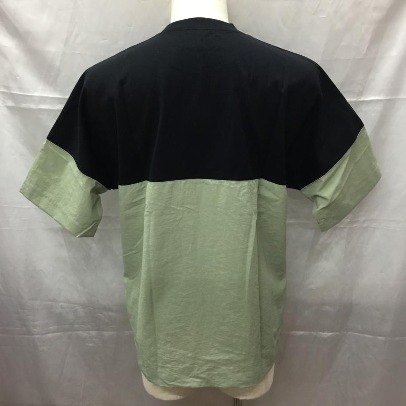 シーバ Sheba カットソー 半袖 半袖カットソー プリントTシャツ クルーネックカットソー バイカラー 1 無地 黒 / ブラック / X 緑 / グリーン /  メンズ USED 古着 中古 10112329