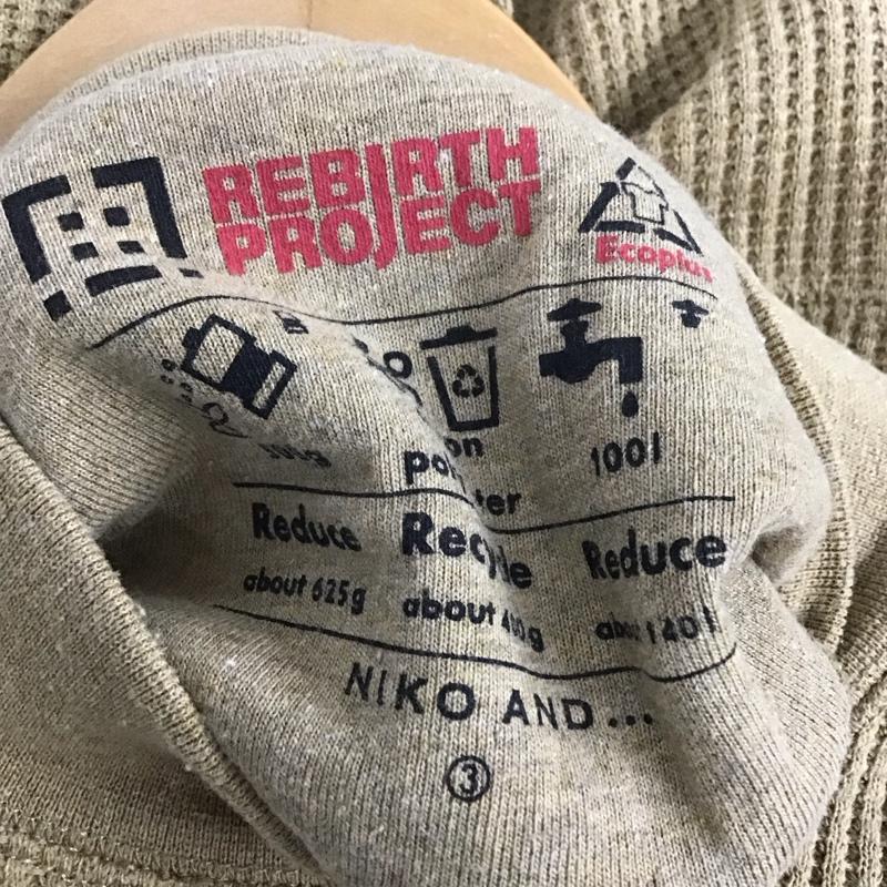 ニコアンド niko and... カットソー 長袖 長袖カットソー 無地カットソー クルーネック ワッフル 3 無地 ベージュ / ベージュ /  メンズ USED 古着 中古 10140305