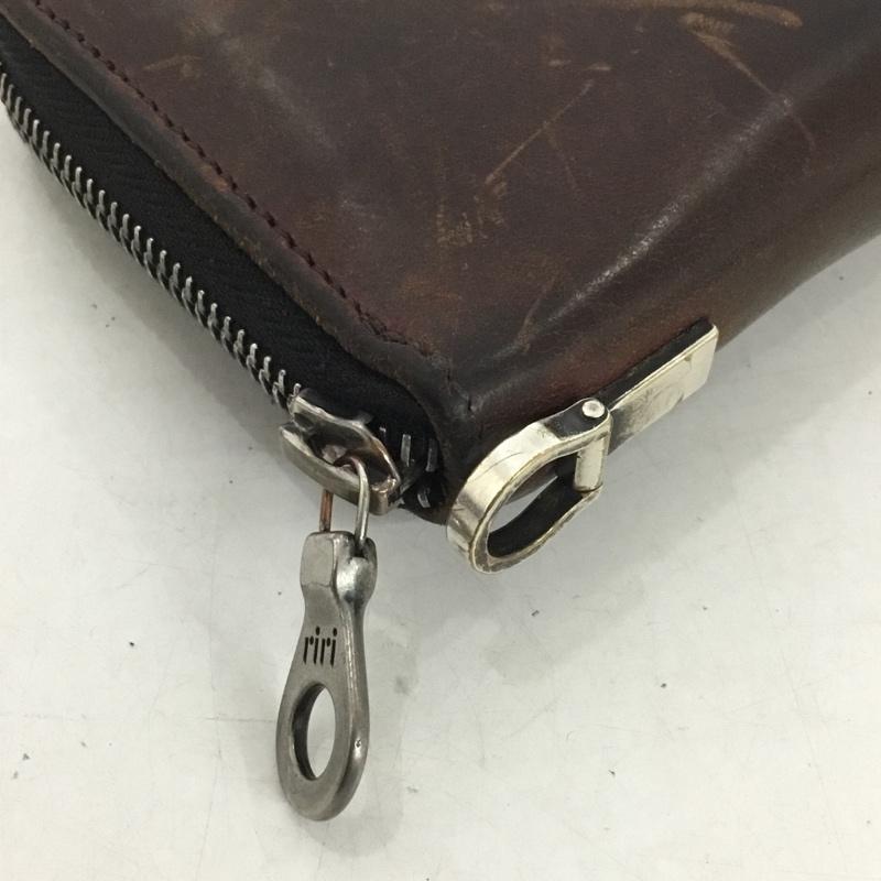 バックラッシュ BACKLASH 財布 長財布 ラウンドファスナー レザー 無地 茶 / ブラウン /  メンズ USED 古着 中古 10138014