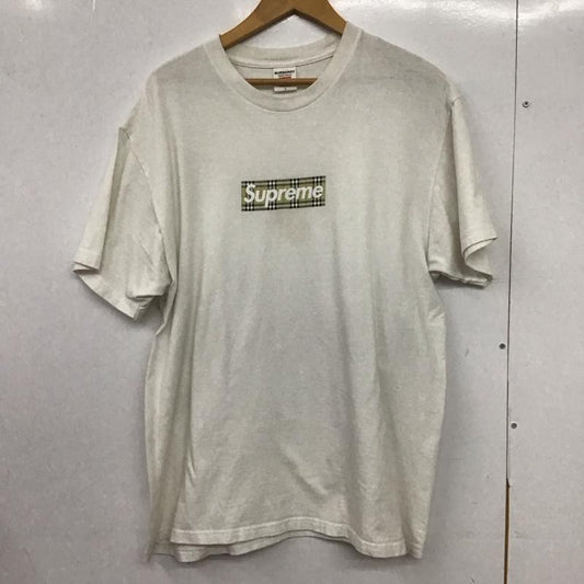 シュプリーム Supreme Tシャツ 半袖 22SS BURBERRYBoxLogoTee プリントTシャツ L ロゴ、文字 白 / ホワイト /  メンズ USED 古着 中古 10150411