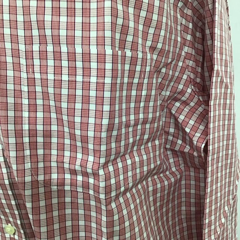ブルックスブラザーズ BROOKS BROTHERS シャツ、ブラウス 長袖 ボタンダウン チェック 白 / ホワイト / X 赤 / レッド / X 紺 / ネイビー /  メンズ USED 古着 中古 10111183