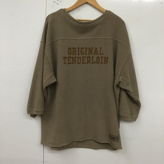 テンダーロイン TENDERLOIN Tシャツ 長袖 半袖カットソー プリントTシャツ クルーネックカットソー 長袖カットソー XL ロゴ、文字 茶 / ブラウン /  メンズ USED 古着 中古 10130033