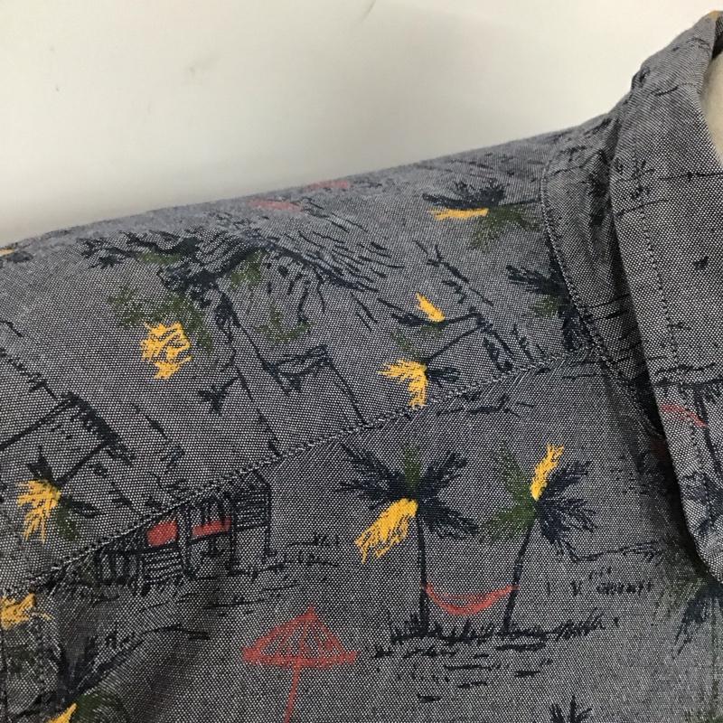 ノーティカ NAUTICA シャツ、ブラウス 長袖 長袖シャツ プリントシャツ カラーシャツ XL プリント 灰 / グレー /  メンズ USED 古着 中古 10125066