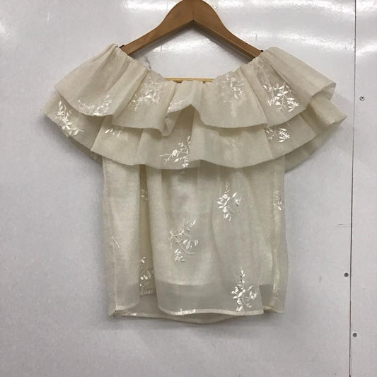 オルドット Olu. シャツ、ブラウス 半袖 yu25aab03 エンブロイダリーフラワーオフショルブラウス FREE 刺繍 オフホワイト / オフホワイト /  レディース USED 古着 中古 10148632