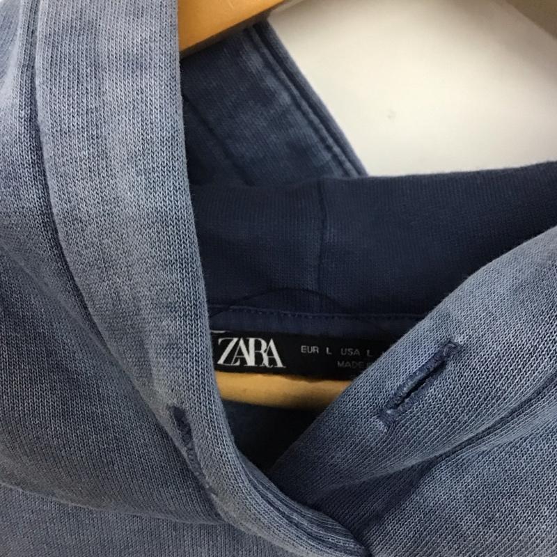 ザラ ZARA パーカー 長袖 長袖パーカー プルオーバーパーカー スウェット L 無地 水色 / ライトブルー /  メンズ USED 古着 中古 10145653