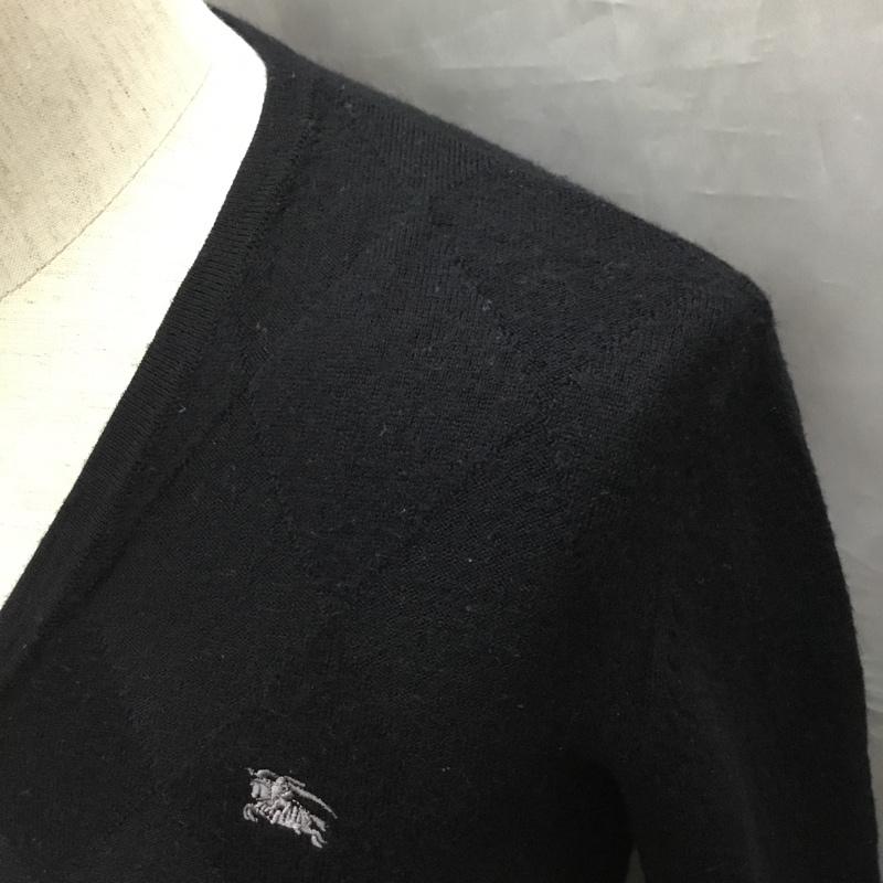バーバリーブラックレーベル BURBERRY BLACK LABEL ニット、セーター 長袖 2 無地 黒 / ブラック /  メンズ USED 古着 中古 10121812