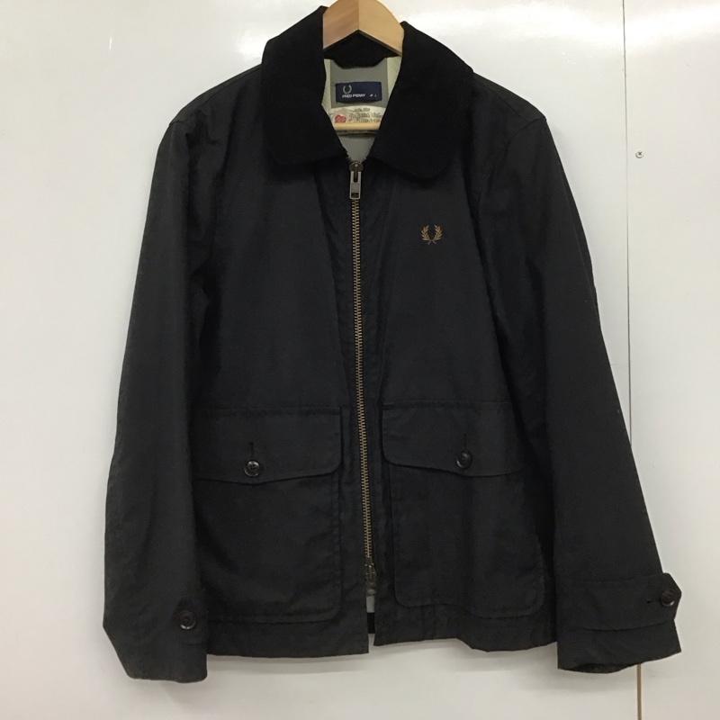 フレッドペリー FRED PERRY ジャケット、上着 ジャンパー、ブルゾン ジップアップジャケット アウター カラージャケット millerain L ロゴ、文字 黒 / ブラック /  メンズ USED 古着 中古 10148044