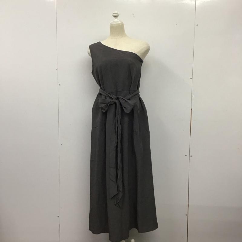 スライ SLY ワンピース ロングスカート 030DSY33-2010 ONE SHOULDER TIE OP ウエストタイ 2 無地 灰 / グレー /  レディース USED 古着 中古 10142284