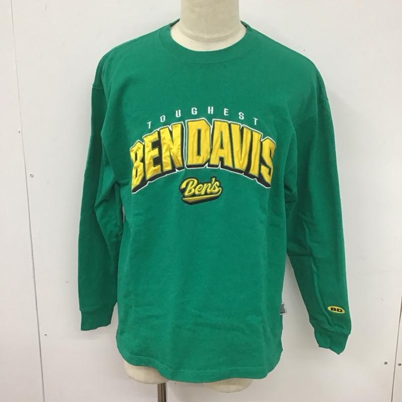 ベンデイビス BEN DAVIS カットソー 長袖 長袖カットソー クルーネックカットソー プリントカットソー L ロゴ、文字 緑 / グリーン /  メンズ USED 古着 中古 10126361