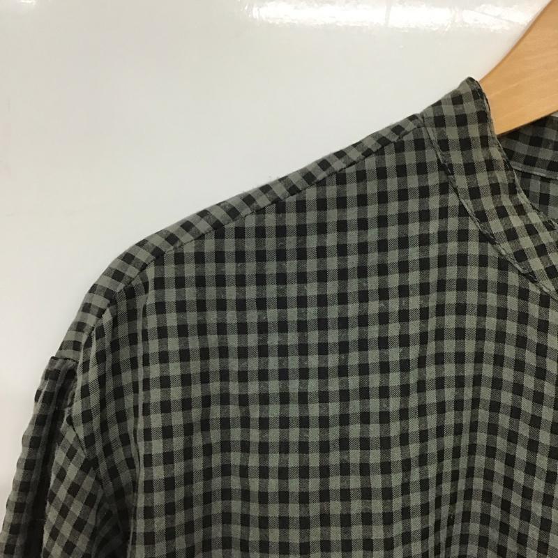 エヘカソポ ehka sopo ワンピース ロングスカート 1106971 シャツワンピース バンドカラー FREE チェック 灰 / グレー / X 黒 / ブラック /  レディース USED 古着 中古 10144364