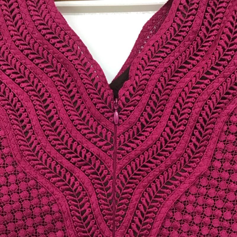 ランバン LANVIN ワンピース ロングスカート ロングワンピース ノースリーブワンピース タイトスカート 40 総柄 マゼンタ / マゼンタ /  レディース USED 古着 中古 10147239