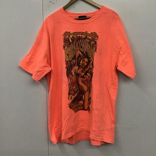 エロスティカ EROSTiKA Tシャツ 半袖 クルーネック コットン XL プリント 橙 / オレンジ /  メンズ USED 古着 中古 10123368