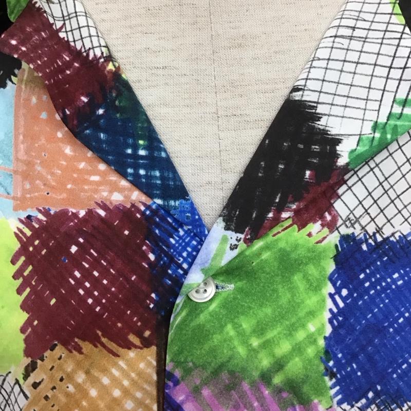 ニコアンド niko and... シャツ、ブラウス 半袖 X223ZA02AD TSUMORI CHISATO 開襟シャツ L 総柄 マルチカラー / マルチカラー /  メンズ USED 古着 中古 10111561