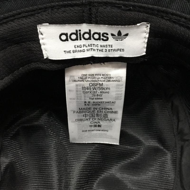 アディダス adidas 帽子 ハット AJ8995 オリジナルス BUCKET HAT CORE バケハ OSFX ロゴ、文字 黒 / ブラック /  メンズ USED 古着 中古 10109220