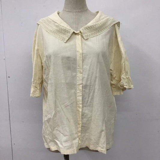 エヘカソポ ehka sopo シャツ、ブラウス 半袖 FREE 無地 オフホワイト / オフホワイト /  レディース USED 古着 中古 10109093