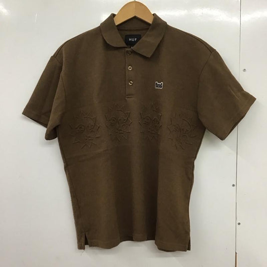 ハフ HUF ポロシャツ 半袖 半袖ポロシャツ 半袖カットソー カラーシャツ S ロゴ、文字 茶 / ブラウン /  メンズ USED 古着 中古 10130125