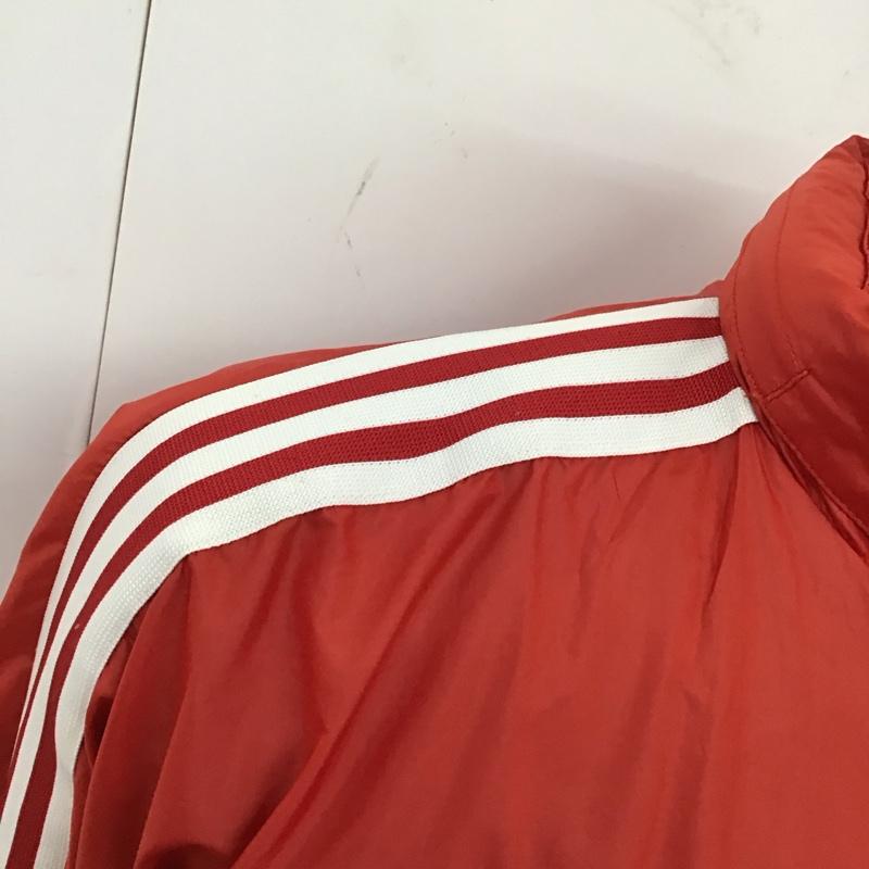 アディダス adidas ジャケット、上着 ジャンパー、ブルゾン ジップアップジャケット ナイロンジャケット アウター ロゴ、文字 赤 / レッド /  メンズ USED 古着 中古 10125006