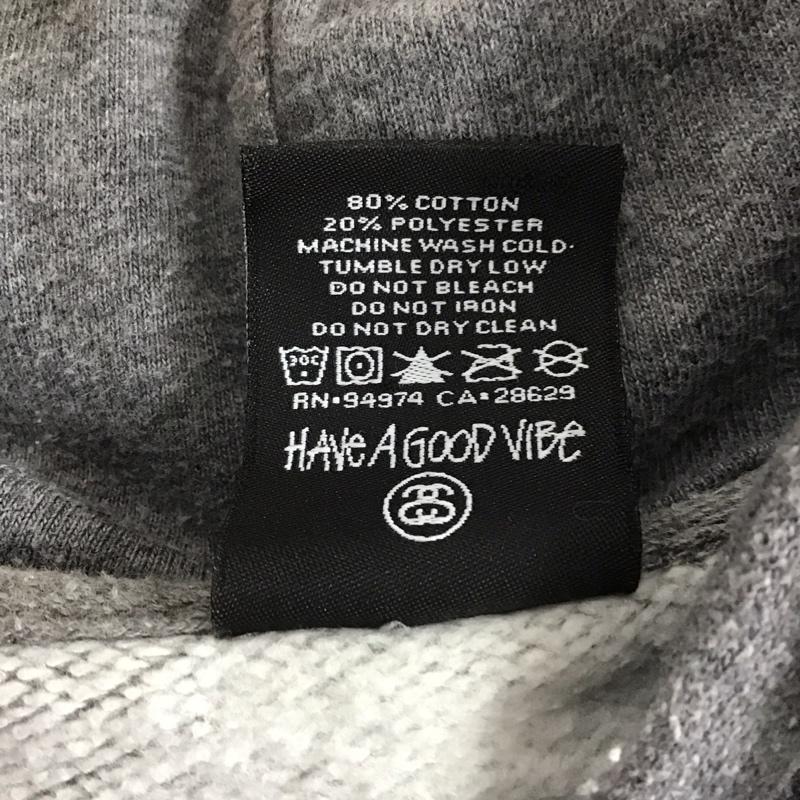 ステューシー STUSSY パーカー 長袖 長袖パーカー プルオーバーパーカー スウェット XL ロゴ、文字 灰 / グレー /  メンズ USED 古着 中古 10141653
