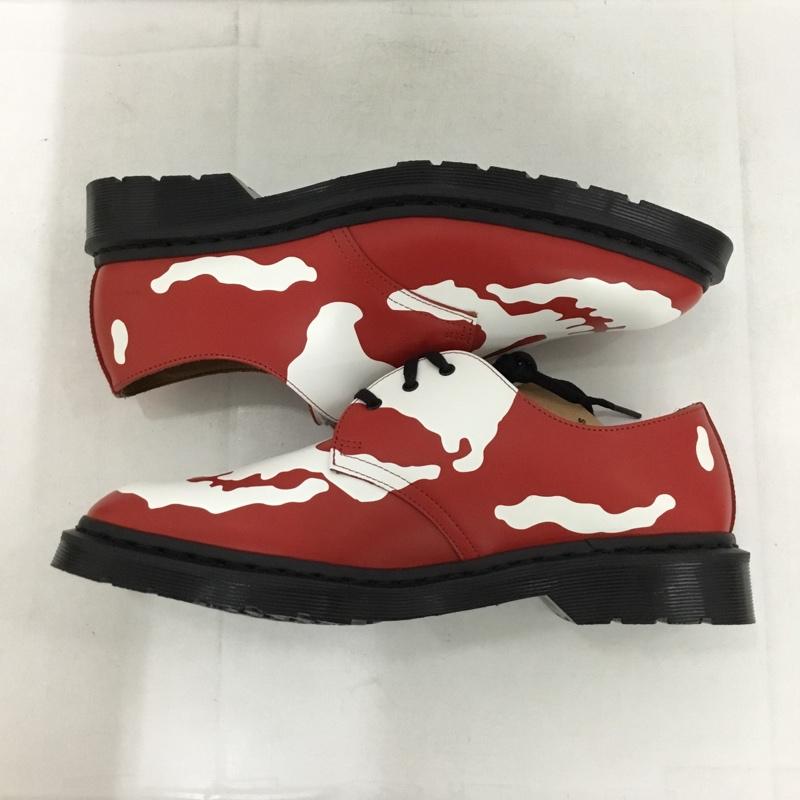 ドクターマーチン Dr.Martens 革靴 革靴 3アイ シューズ Supreme UK10 箱有 スカル US：11  赤 / レッド / X 白 / ホワイト /  メンズ USED 古着 中古 10149224