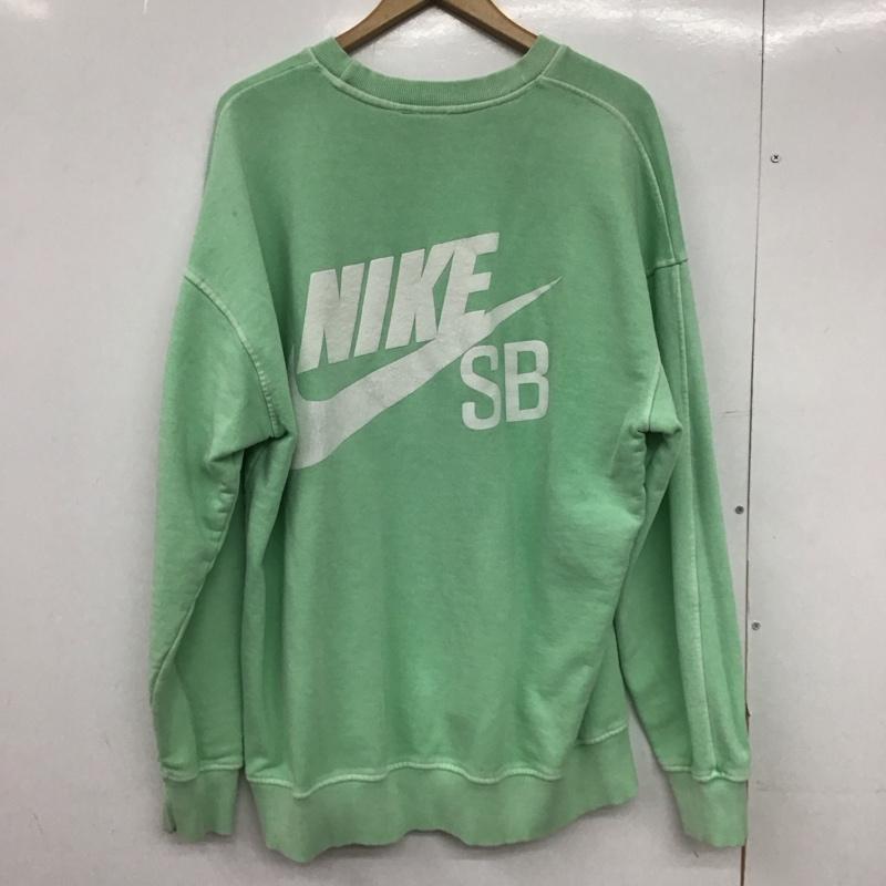 ナイキ NIKE トレーナー 長袖 長袖トレーナー スウェット クルーネック プルオーバー FREE ロゴ、文字 薄緑 / ライトグリーン /  メンズ USED 古着 中古 10148512