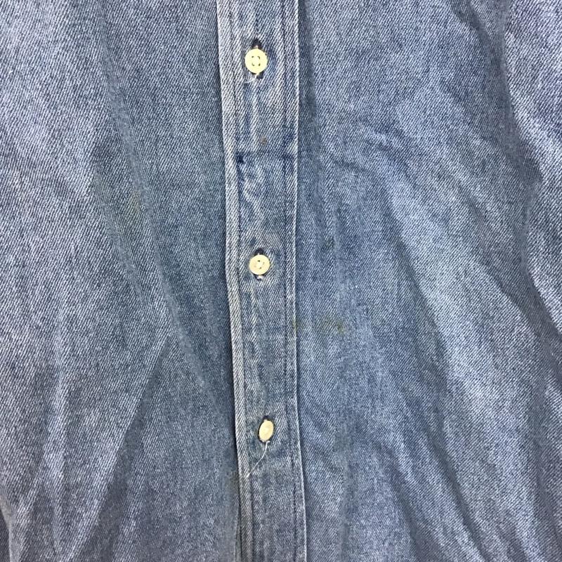ラルフローレン RALPHLAUREN シャツ、ブラウス 長袖 長袖シャツ デニムシャツ カラーシャツ 80s L ロゴ、文字 インディゴ / インディゴ /  メンズ USED 古着 中古 10149968