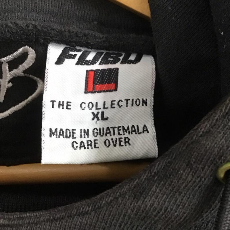 フブ FUBU パーカー 長袖 プルオーバー スウェット 裏起毛 フーディー XL ロゴ、文字 黒 / ブラック /  メンズ USED 古着 中古 10144722