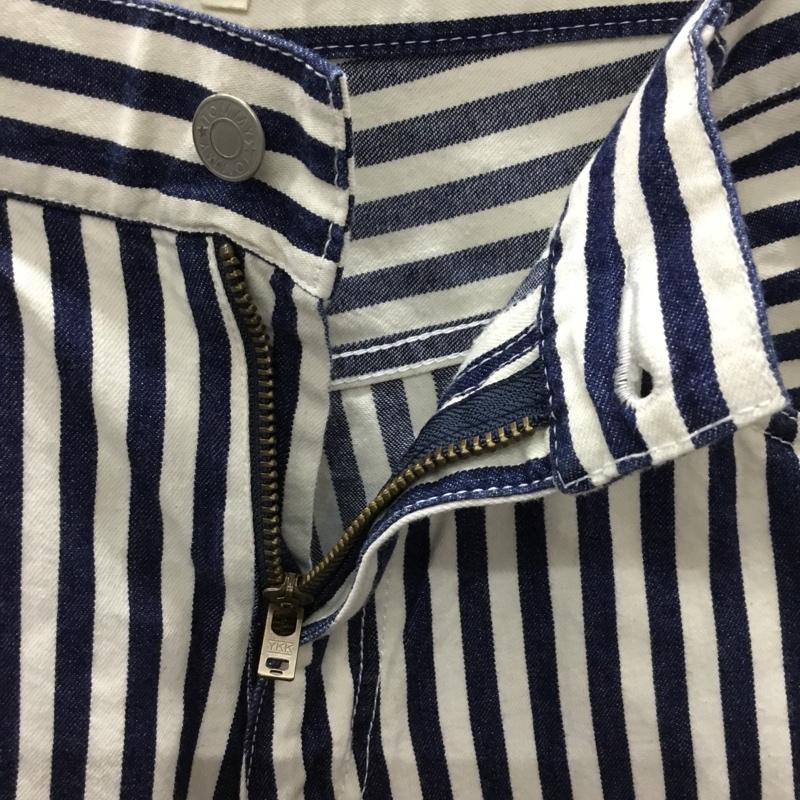 トミー TOMMY パンツ ショートパンツ M ロゴ、文字 X ストライプ 白 / ホワイト / X 青 / ブルー /  メンズ USED 古着 中古 10108740