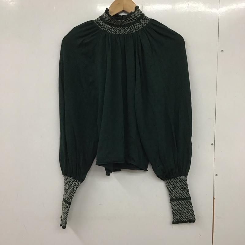 ザラ ZARA カットソー 長袖 M 無地 緑 / グリーン /  レディース USED 古着 中古 10139496