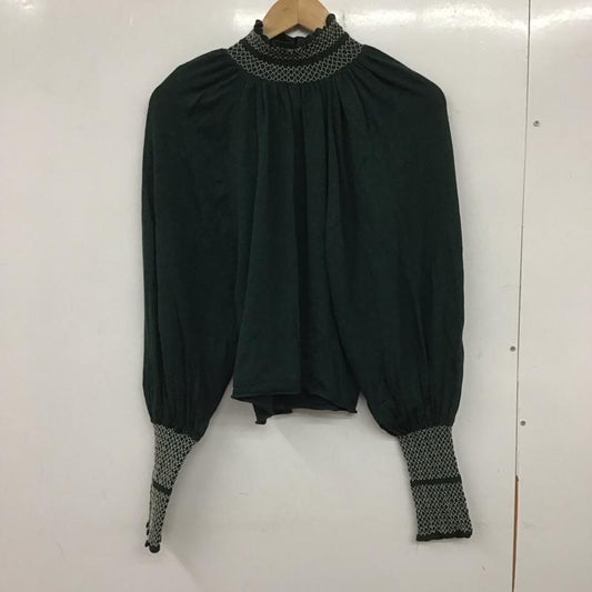 ザラ ZARA カットソー 長袖 M 無地 緑 / グリーン /  レディース USED 古着 中古 10139496