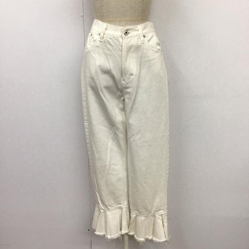 リルリリー lilLilly パンツ デニム、ジーンズ L17FW-PT90 裾ギャザー タグ付き ホワイトデニム S 無地 白 / ホワイト /  レディース USED 古着 中古 10117820