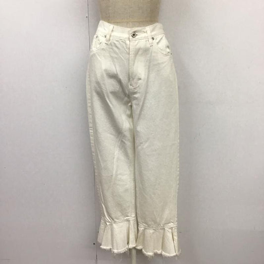 リルリリー lilLilly パンツ デニム、ジーンズ L17FW-PT90 裾ギャザー タグ付き ホワイトデニム S 無地 白 / ホワイト /  レディース USED 古着 中古 10117820