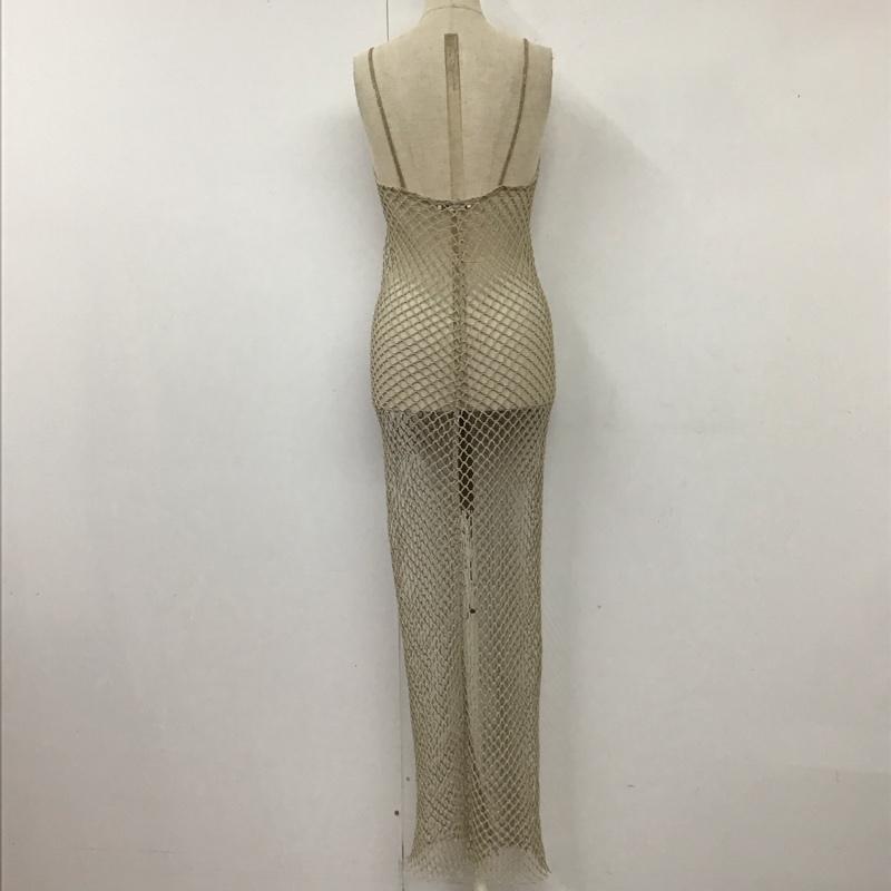 ザラ ZARA ワンピース ロングスカート ノースリーブロングワンピース キャミワンピース タイトワンピース S 無地 ベージュ / ベージュ /  レディース USED 古着 中古 10117992