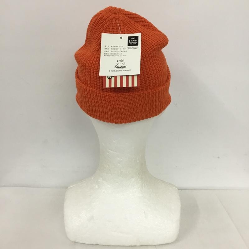 トイ マシーン TOY MACHINE 帽子 ニット帽 KTMPBHW6 ハローキティ KITTY EMBROIDERY BEANIE ビーニー タグ付き FREE キャラクター 橙 / オレンジ /  メンズ USED 古着 中古 10124627