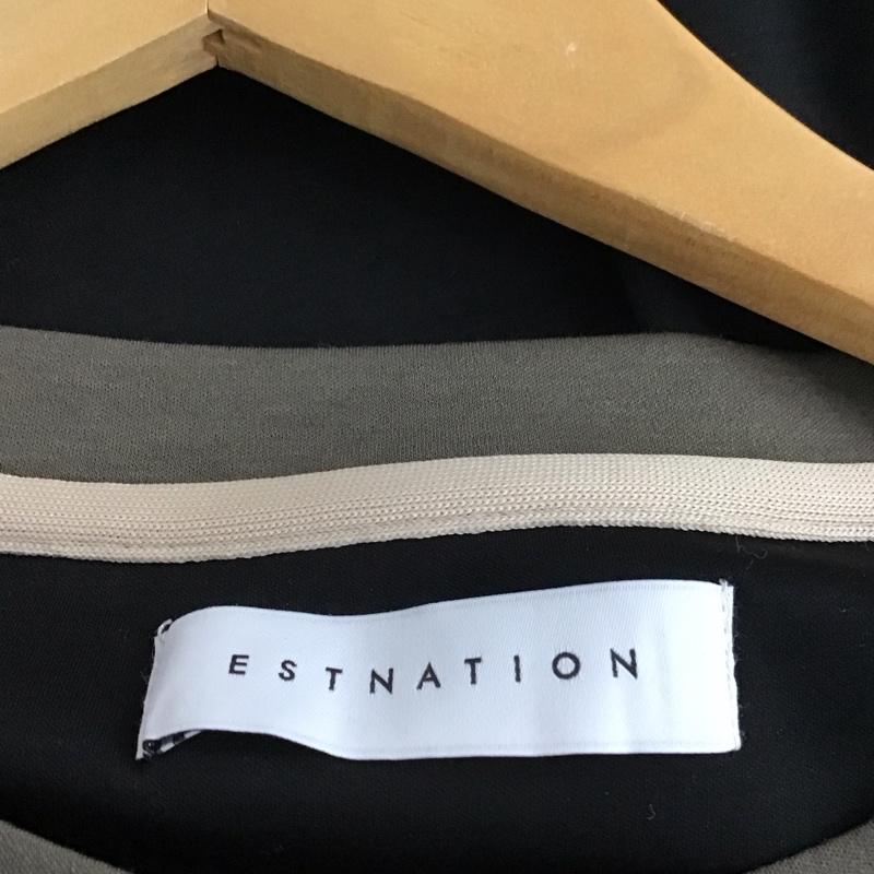 エストネーション ESTNATION Tシャツ 半袖 半袖カットソー 無地Tシャツ クルーネックカットソー L 無地 黒 / ブラック / X カーキ / カーキ /  メンズ USED 古着 中古 10149529