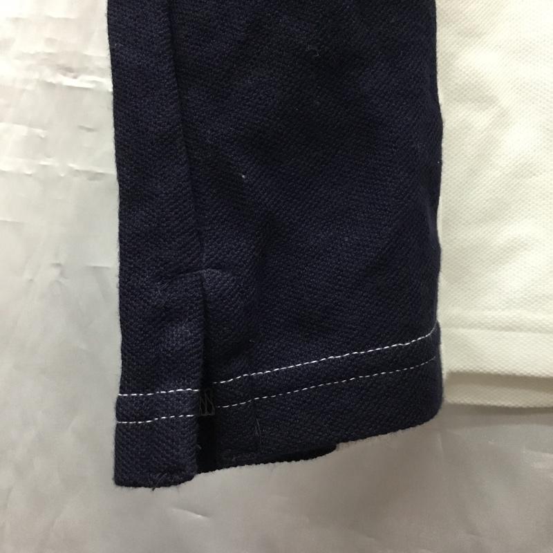 エディーバウアー Eddie Bauer カットソー 半袖 ハーフジップ M ロゴ、文字 白 / ホワイト / X 紺 / ネイビー /  メンズ USED 古着 中古 10117803