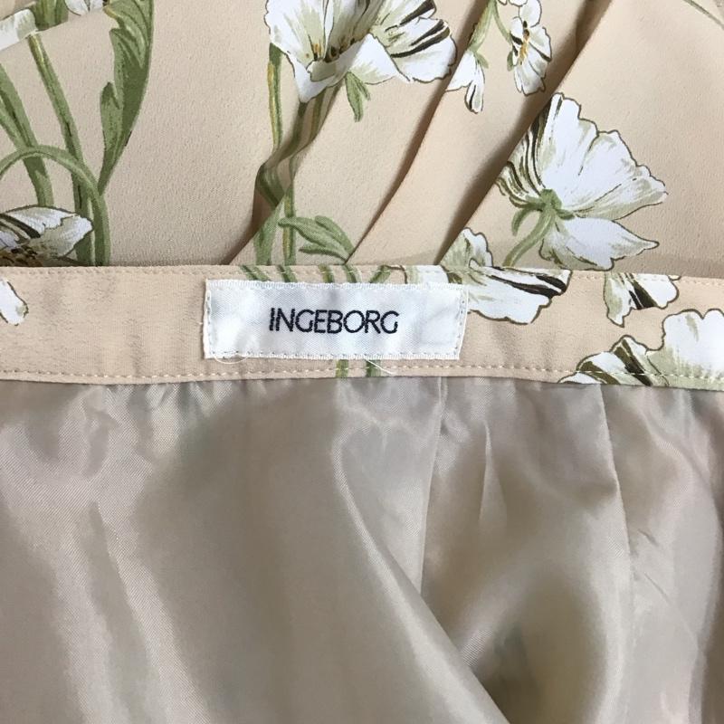 インゲボルグ INGEBORG スカート ロングスカート P0207FS08 プリーツスカート S 花柄 ベージュ / ベージュ /  レディース USED 古着 中古 10108601