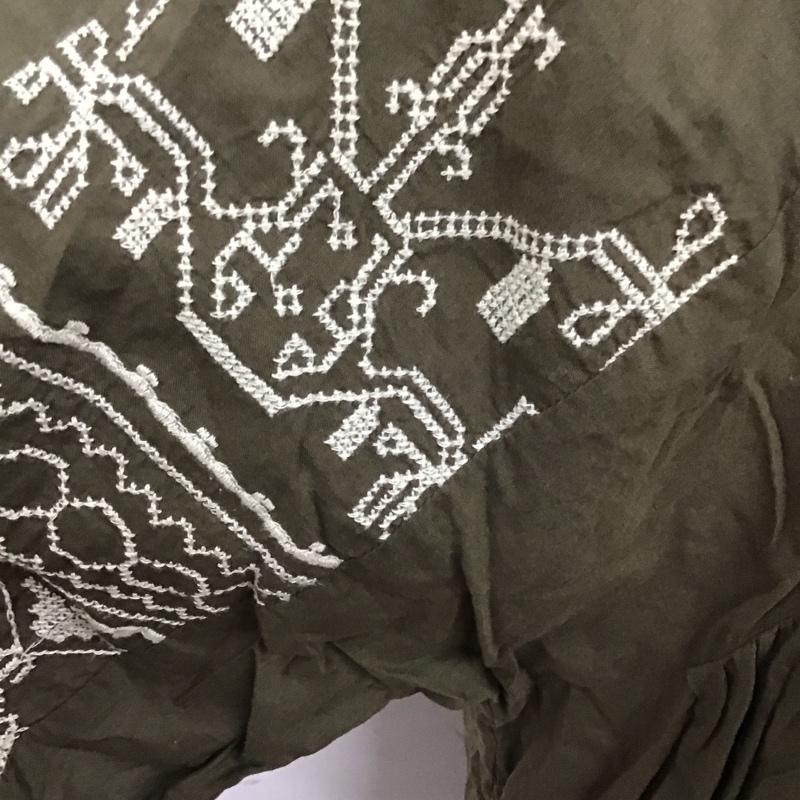 サマンサモスモス Samansa Mos2 ワンピース ロングスカート 半袖ロングワンピース フレアスカート 刺繍ロングワンピース FREE 刺繍 カーキ / カーキ /  レディース USED 古着 中古 10107376