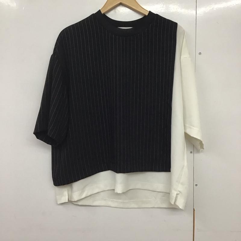 クルニ CULLNI Tシャツ 半袖 22-SS-034B コンビネーションストライププルオーバ S  白 / ホワイト / X 黒 / ブラック /  メンズ USED 古着 中古 10141118