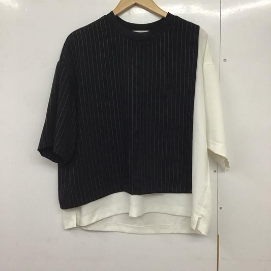 クルニ CULLNI Tシャツ 半袖 22-SS-034B コンビネーションストライププルオーバ S  白 / ホワイト / X 黒 / ブラック /  メンズ USED 古着 中古 10141118