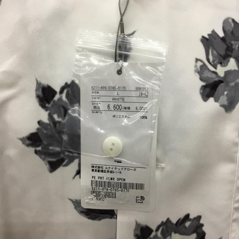 アデイインザライフ ユナイテッドアローズ A day in the life UNITED ARROWS シャツ、ブラウス 長袖 長袖シャツ カラーシャツ ポケットシャツ 長袖カットソー プリントシャツ L プリント 白 / ホワイト /  メンズ USED 古着 中古 10114614