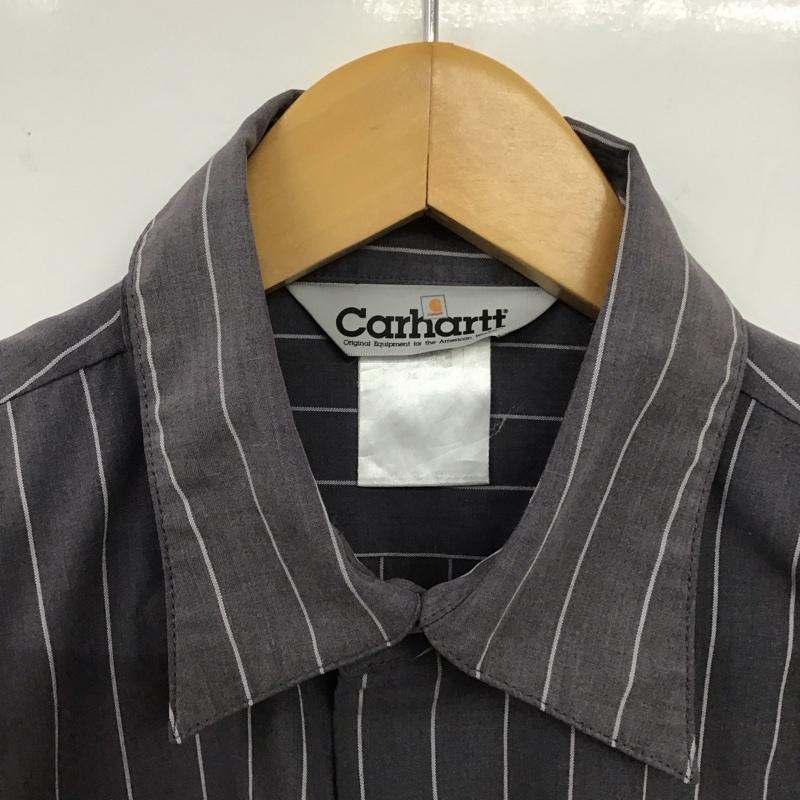 カーハート Carhartt シャツ、ブラウス 長袖 長袖シャツ ストライプシャツ カラーシャツ M ストライプ 灰 / グレー /  メンズ USED 古着 中古 10148056