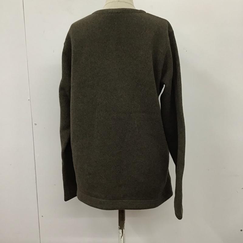 モンベル mont-bell カーディガン 長袖 1106664 クリマプラスニットカーディガン ノーカラージャケット ロングスリーブカーディガン L ロゴ、文字 茶 / ブラウン /  レディース USED 古着 中古 10114519