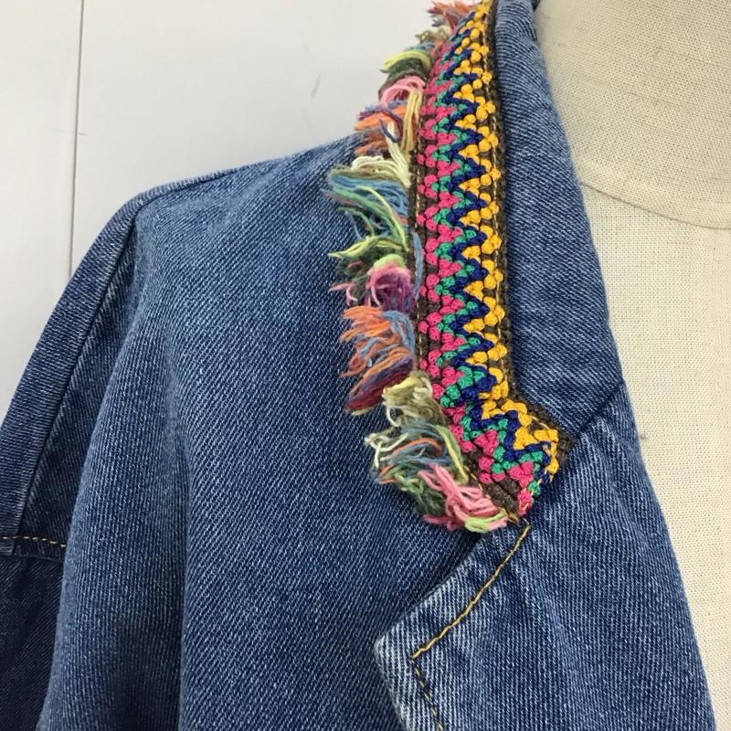 チチカカ TITICACA ジャケット、上着 ジャケット、ブレザー GSYBA001 デニムコート ロング丈 フリンジ FREE 刺繍 青 / ブルー /  レディース USED 古着 中古 10112575