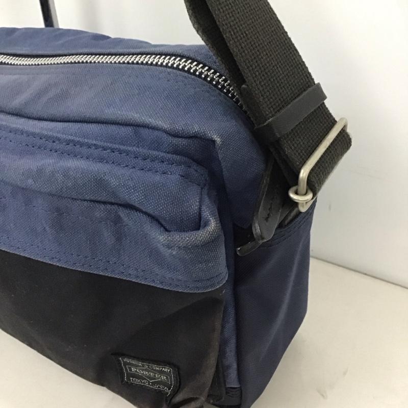 ポーター PORTER ショルダーバッグ ショルダーバッグ BRIDGE ロゴ、文字 青 / ブルー / X 黒 / ブラック /  メンズ USED 古着 中古 10146263