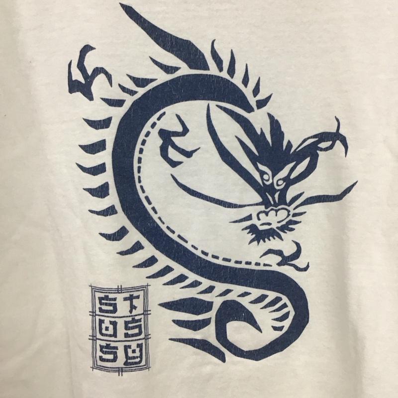 ステューシー STUSSY Tシャツ 半袖 半袖カットソー プリントTシャツ クルーネックカットソー M ロゴ、文字 白 / ホワイト /  メンズ USED 古着 中古 10131385
