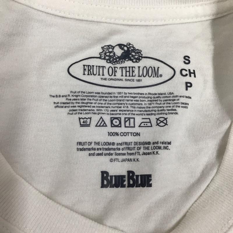 フルーツオブザルーム FRUIT OF THE LOOM Tシャツ 半袖 1003582 BLUE BLUE クルーネックT S ロゴ、文字 白 / ホワイト /  メンズ USED 古着 中古 10117058