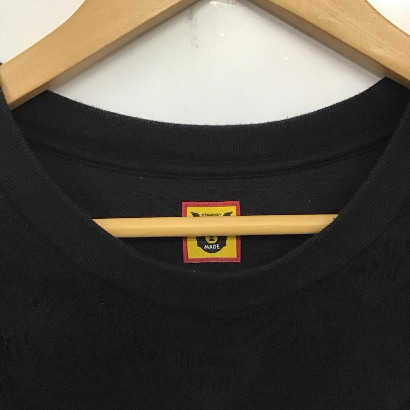 ヒューマンメード HUMAN MADE Tシャツ 半袖 半袖カットソー プリントTシャツ クルーネックカットソー XL ロゴ、文字 黒 / ブラック /  メンズ USED 古着 中古 10140565