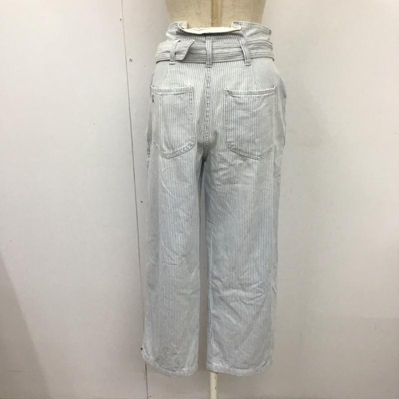 ポロラルフローレン POLO RALPH LAUREN ボトムス ボトムス ガウチョパンツ ベルト付き ストライプ 水色 / ライトブルー / X 白 / ホワイト /  レディース USED 古着 中古 10118699