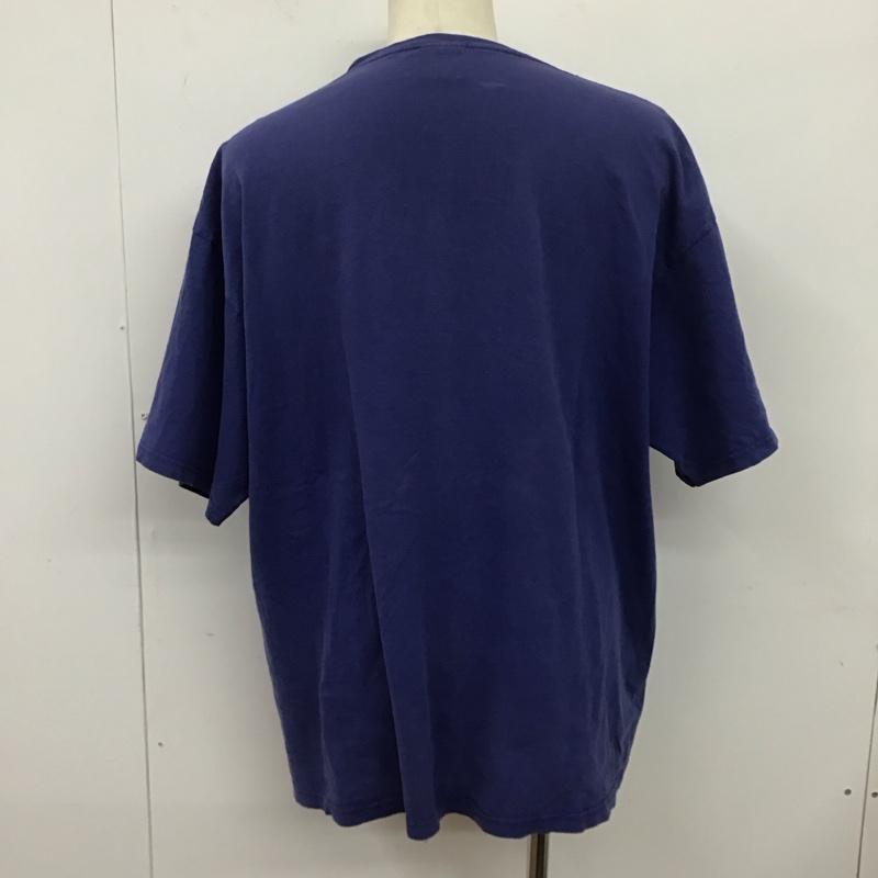 チャンピオン Champion Tシャツ 半袖 半袖カットソー プリントTシャツ クルーネックカットソー XXL ロゴ、文字 青 / ブルー /  メンズ USED 古着 中古 10125052